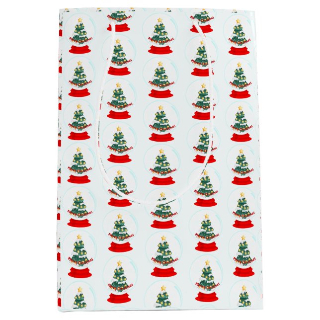 Christmas Snow Ball Medium Gift Bag (Front)