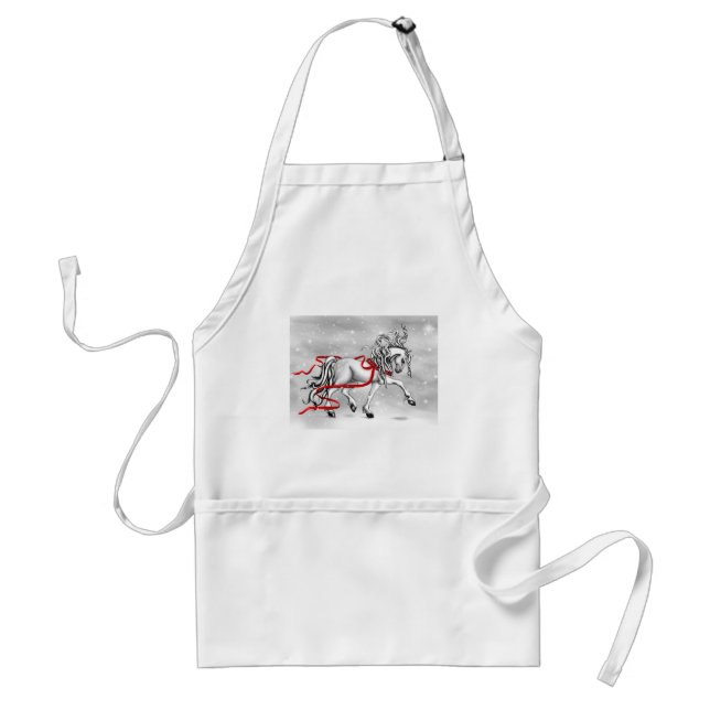 Christmas Snow Bells Adult Apron (Front)