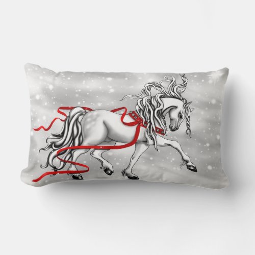 Christmas Snow Bells Lumbar Pillow