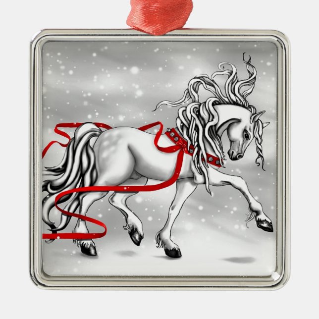 Christmas Snow Bells Metal Ornament (Front)