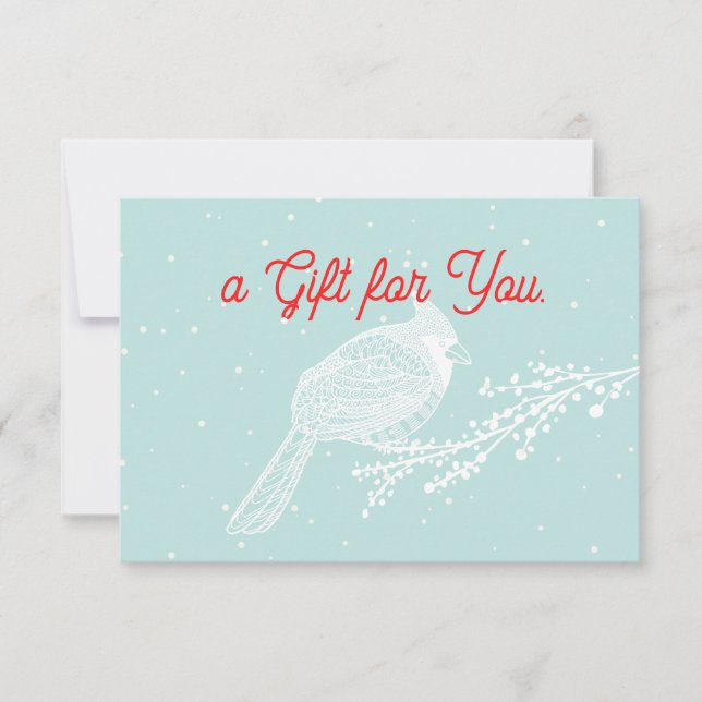 Christmas Snow Cardinal Gift Certificate (Front)