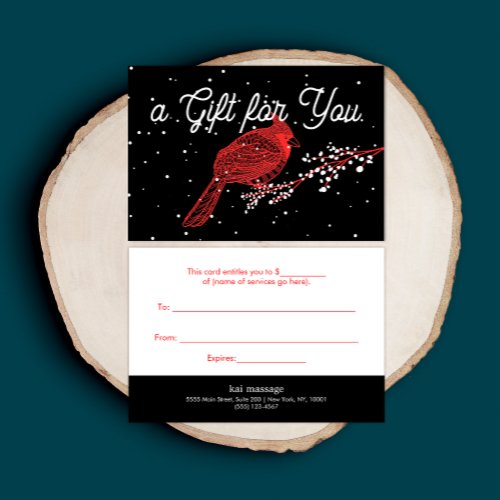 Christmas Snow Cardinal Gift Certificate