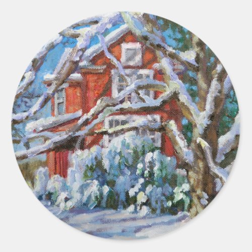 Christmas Snow  Classic Round Sticker