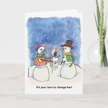 Christmas:  Snow Couple Parents Card by HappyDapper at Zazzle