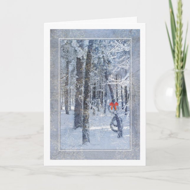 Christmas Snow Covered Trees Card (Front)