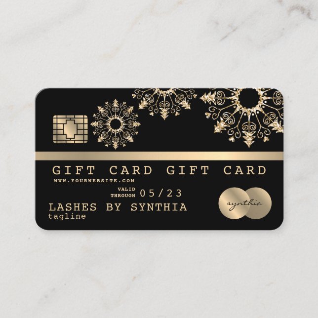 Christmas Snow Credit Card Gift Card Certificate (Front)