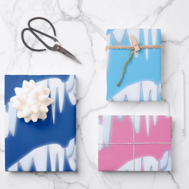 Christmas Snow Drift Pattern Wrapping Paper Sheets (Front)