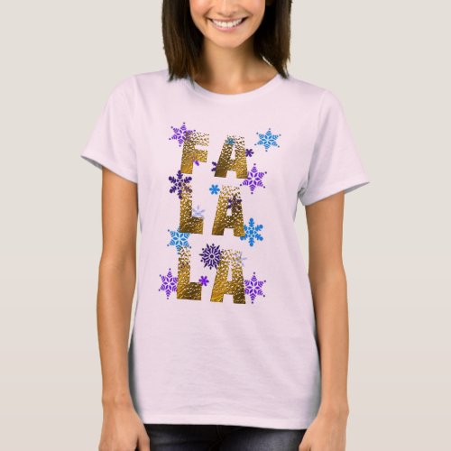 christmas snow fa la la t_shirt design xmas carols