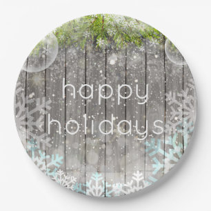 Christmas Snow Flake Crystal Paper Plates