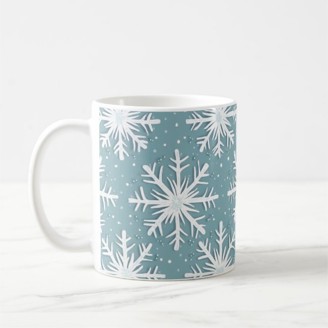 Christmas Snow Flakes Coffee Mug (Left)