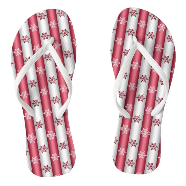 Christmas Snow Flakes Flip Flops (Footbed)