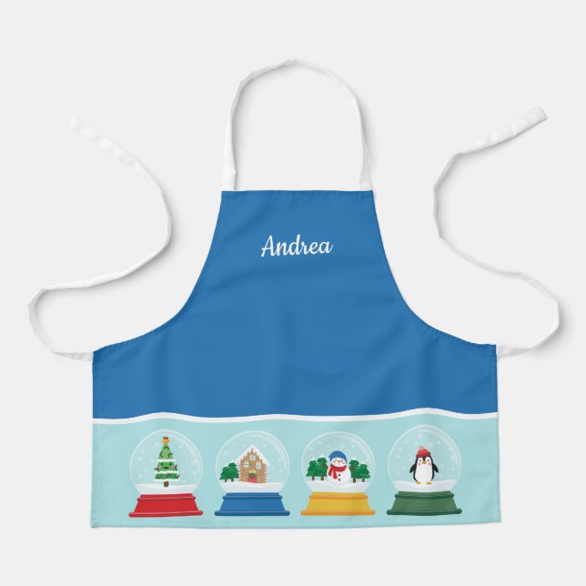 CHRISTMAS SNOW GLOBE APRON (Front)
