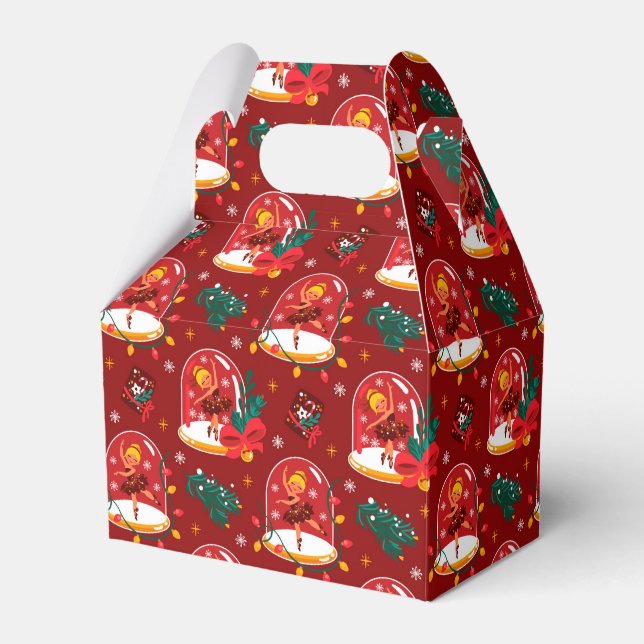 Christmas Snow Globe Ballerina Favor Box (Front Side)