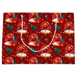 Christmas Snow Globe Ballerina  Large Gift Bag