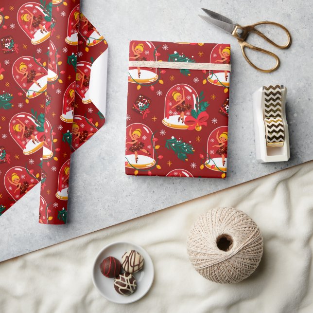 Christmas Snow Globe Ballerina Wrapping Paper (Crafts)