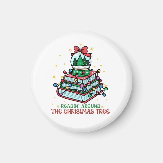 Christmas Snow Globe Book for Readers Magnet (Front)