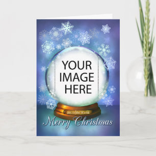 Christmas Snow Globe for your own photo Holiday Card