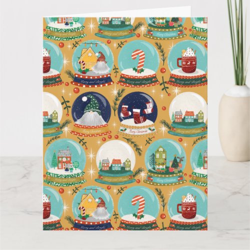 Christmas snow_globe GnomeGingerbread House Card