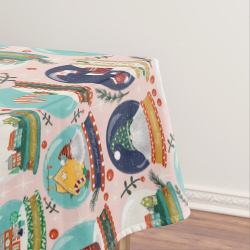 Christmas snow_globeGnomeGingerbread House Tablecloth