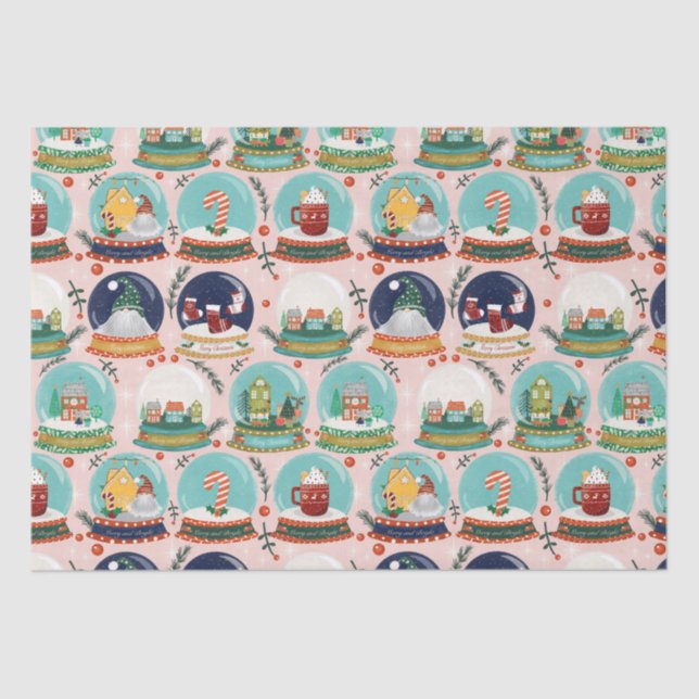 Christmas snow-globe//Gnome//Gingerbread House// Tissue Paper (Front)