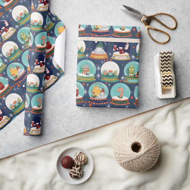 Christmas snow-globe Gnome//Gingerbread House Wrapping Paper (Crafts)