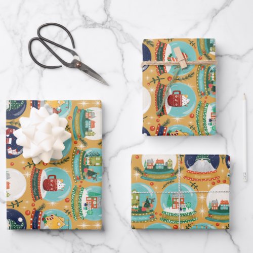 Christmas snow_globe GnomeGingerbread House Wrapping Paper Sheets