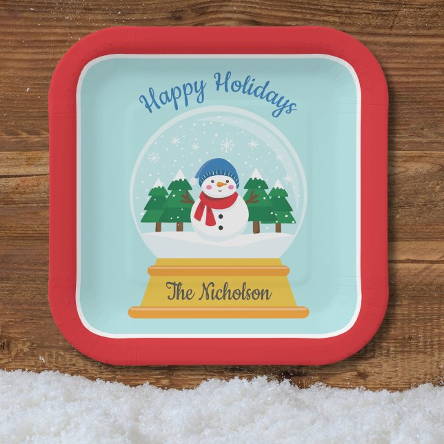 CHRISTMAS SNOW GLOBE PAPER PLATES (Creator Uploaded)