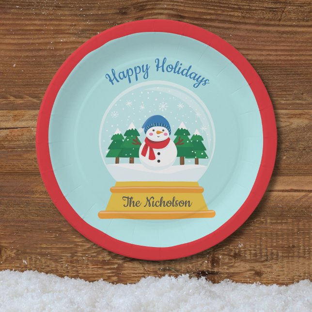 CHRISTMAS SNOW GLOBE PAPER PLATES (Creator Uploaded)