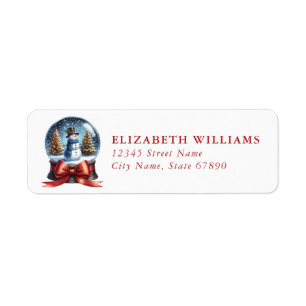 Christmas Snow Globe Return Address Labels