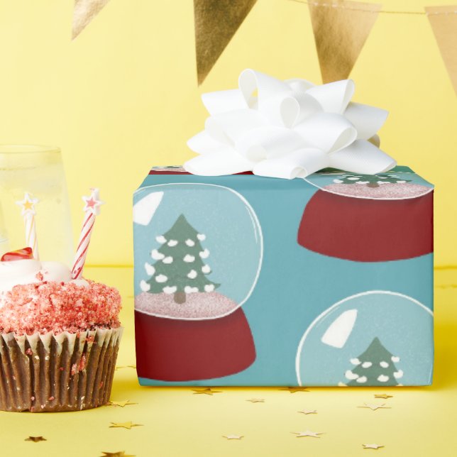Christmas Snow Globe Wrapping Paper (Birthday Party)