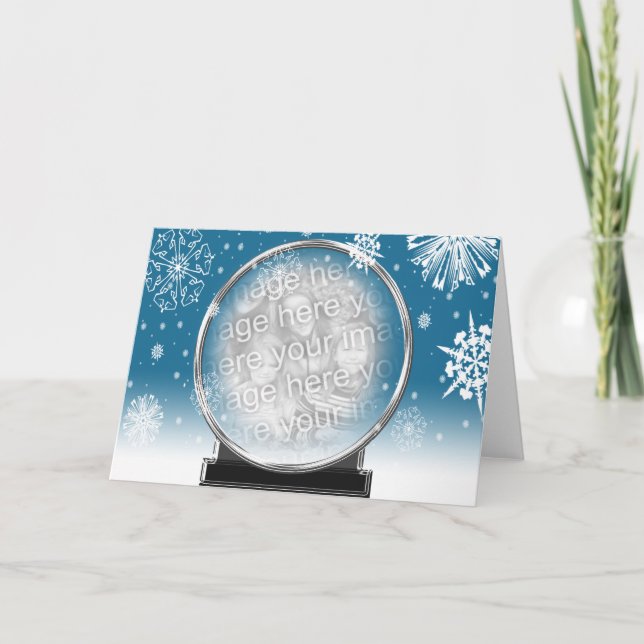 Christmas Snow Globe Xmas Holiday Photo Template (Front)