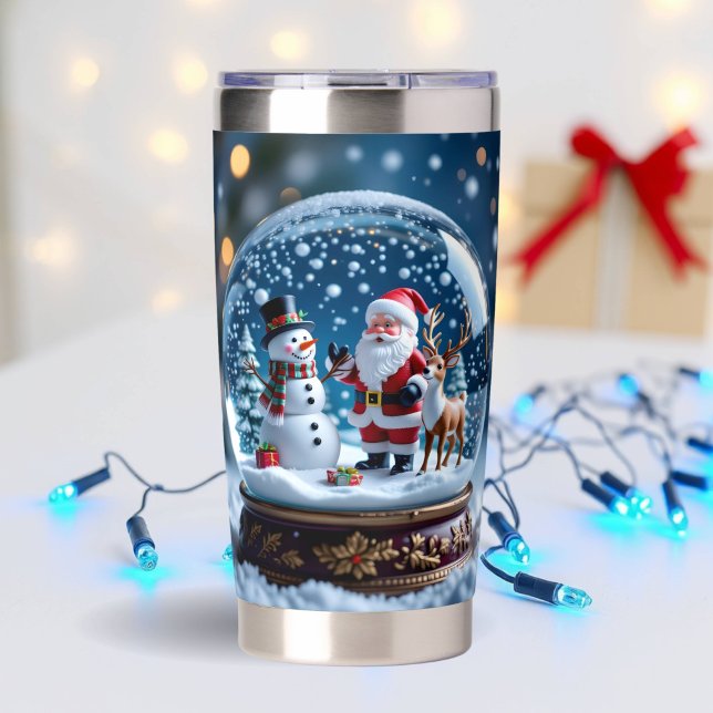Christmas Snow Globes | Santa and Village Insulated Tumbler (Creator Uploaded)