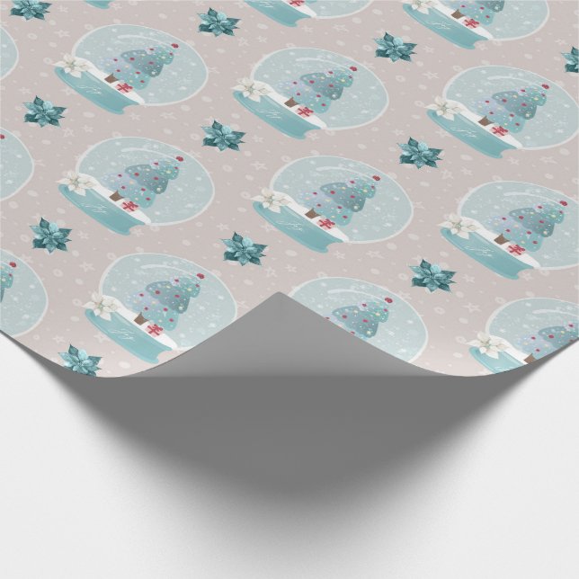 Christmas Snow Globes Wrapping Paper (Corner)