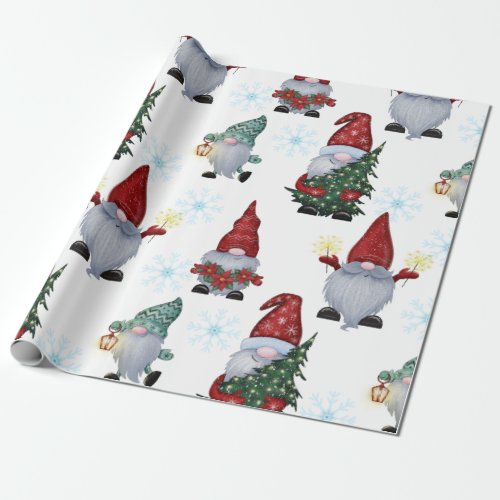 Christmas Snow Gnomes  Wrapping Paper