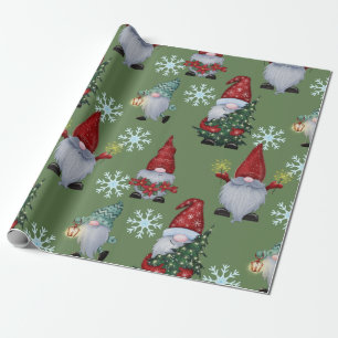 Christmas Snow Gnomes Wrapping Paper