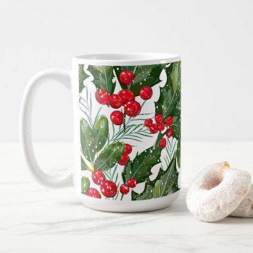 Christmas Snow Holly Coffee Mug