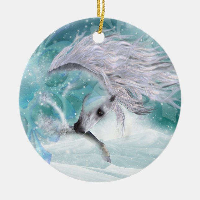 Christmas Snow Horse Ornament (Front)
