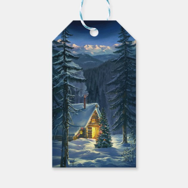 Christmas Snow Landscape Pack Of Gift Tags