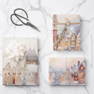 Christmas Snow Landscape Wrapping Paper Sheets
