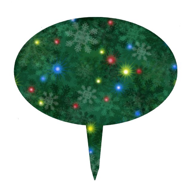 Christmas Snow Lights Cake Topper (Front)