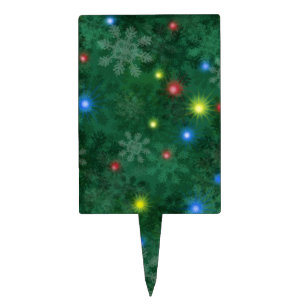 Christmas Snow Lights Cake Topper