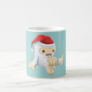 Christmas Snow Monster Doll With a Red Santa Hat Coffee Mug