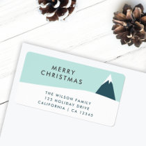 Christmas Snow Mountain | Scandi Return Address Label