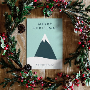 Christmas Snow Mountain Scandinavian Minimalist Holiday Card