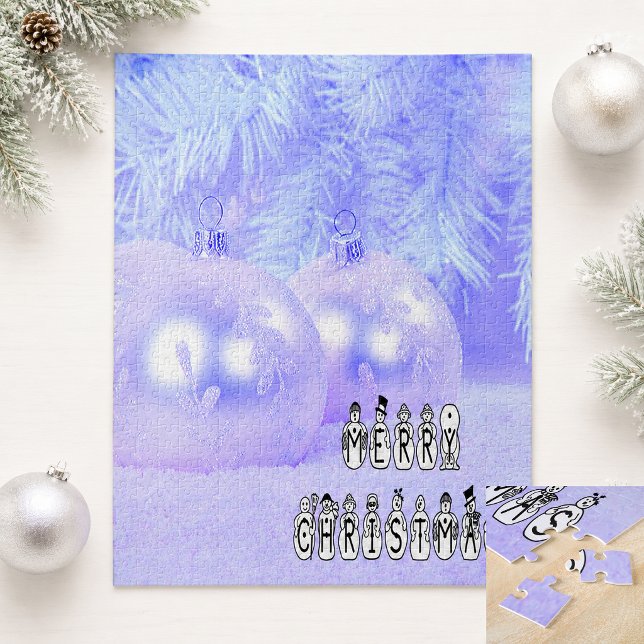 Christmas Snow People Carolers Blue Winter Vert Jigsaw Puzzle (Christmas Snow People Carolers Blue Winter Vertical Jigsaw Puzzle)