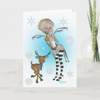 Christmas Snow Pixi Greeting Card