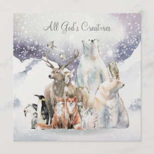 Christmas Snow Scene Holiday Name Personalize Card