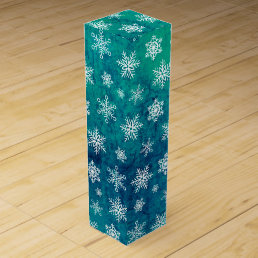 Christmas Snow Wine Gift Box - Rustic Teal