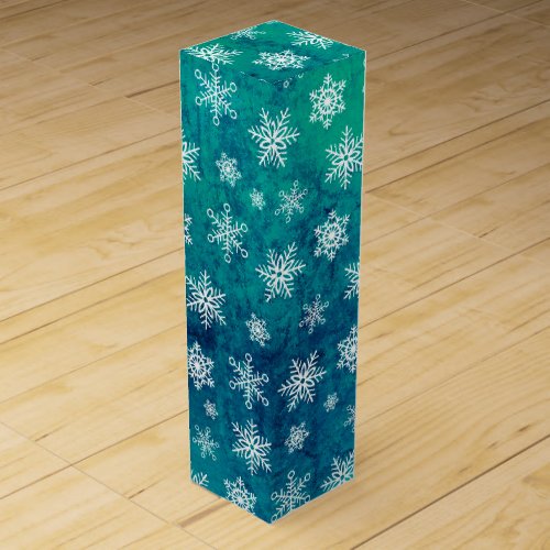 Christmas Snow Wine Gift Box _ Rustic Teal