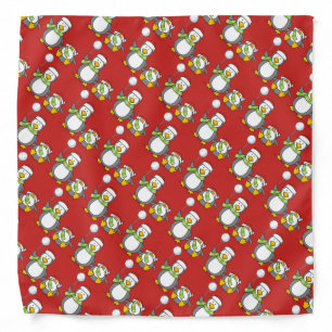Christmas Snowballing penguins Bandana